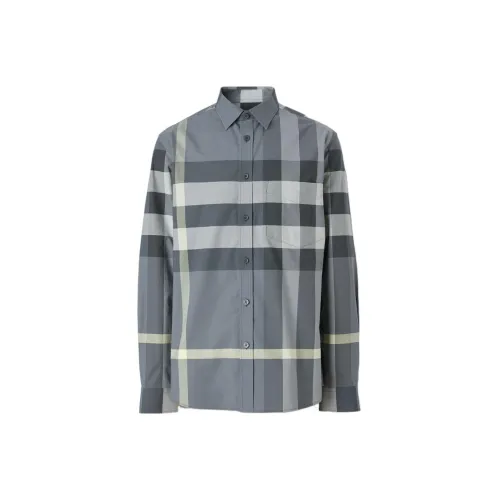 Burberry Shirts Men Seal Gray Color