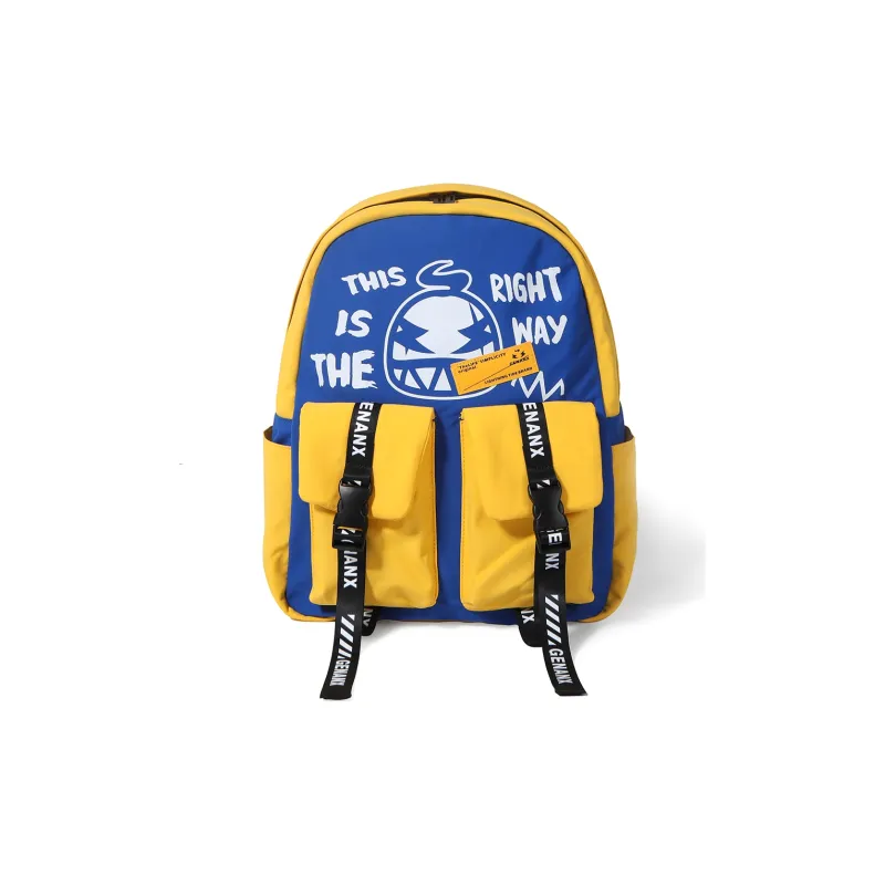 GENANX Polyamide Backpack Regular Unisex Gray/Yellow-5
