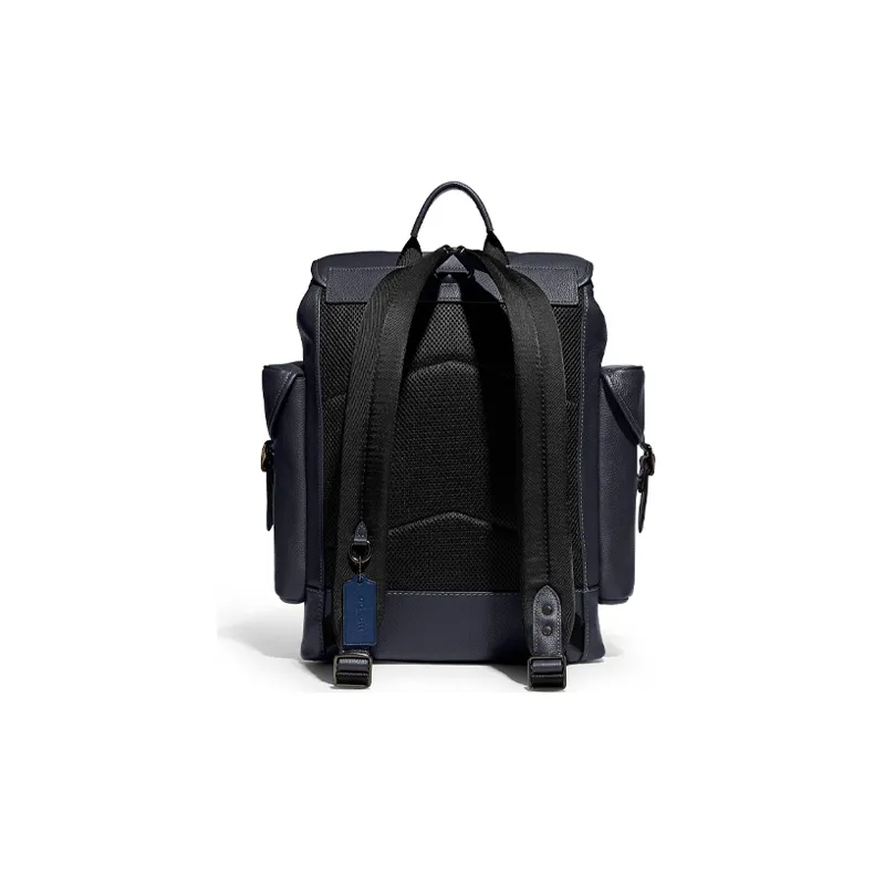 COACH Hitch Leather Backpack Tubas Unisex Midnight Black Multicolor-2