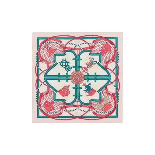 HERMES Silk Scarves Women's Pink