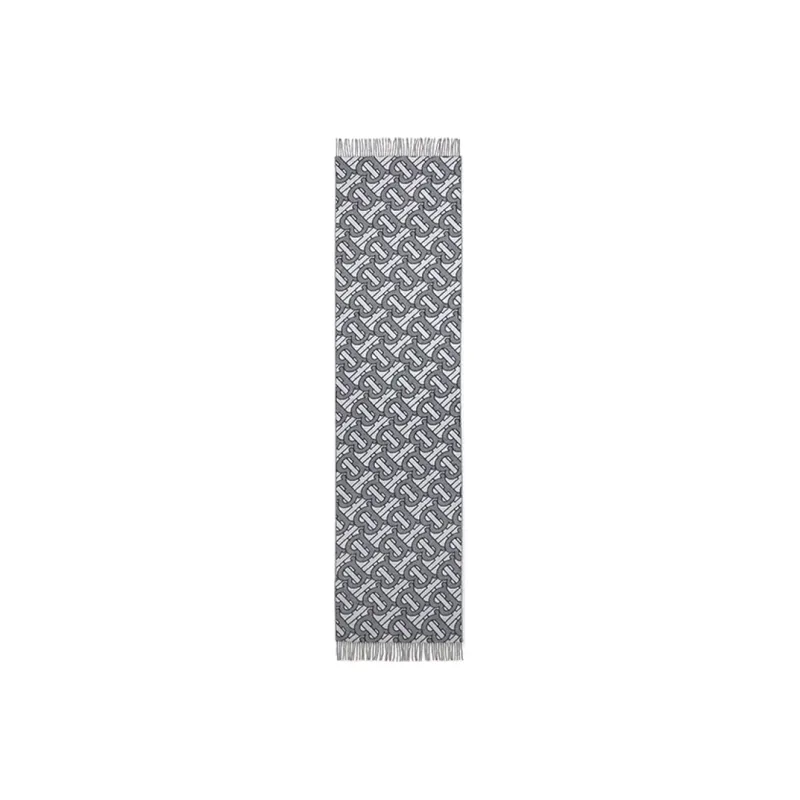 Burberry Knit Scarves Unisex Light Gray-1