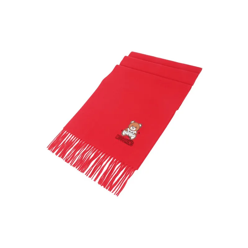 MOSCHINO Knit Scarves Unisex Red-1