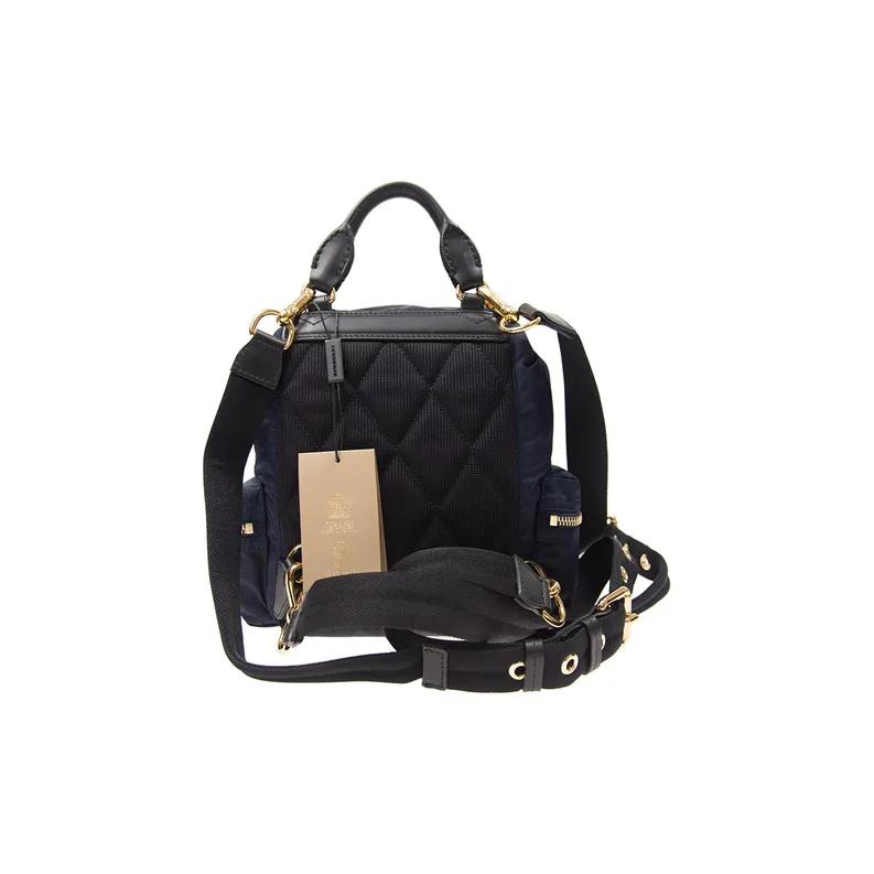 Burberry Canvas Backpack Small Size Women's Dark Blue-2