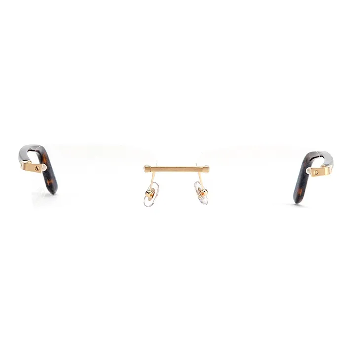 Cartier Eyeglass Frames Unisex Tortoiseshell Gold-1