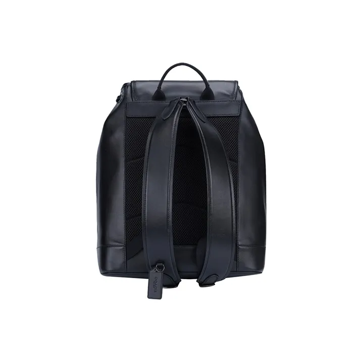 COACH Heritage Leather Backpack Large Size Men's Black-2