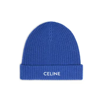 CELINE Embroidered Wool And Angora Beanie