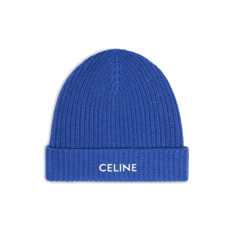 CELINE Embroidered Wool And Angora Beanie-0
