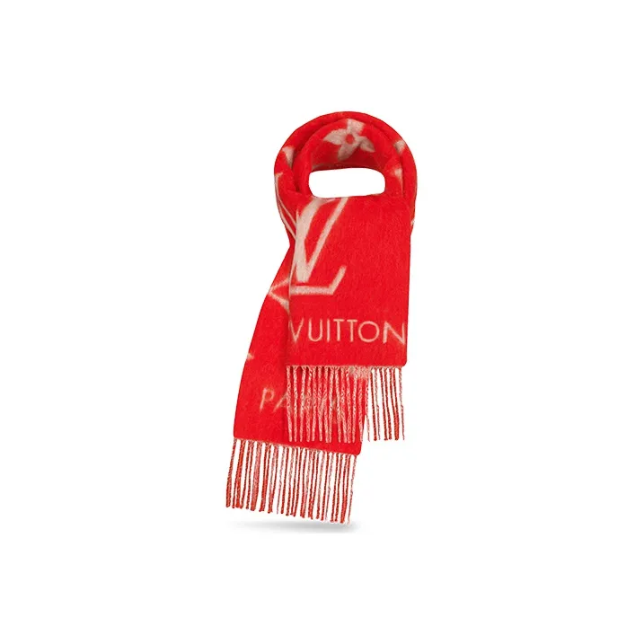 LOUIS VUITTON Knit Scarves Women's Red-1