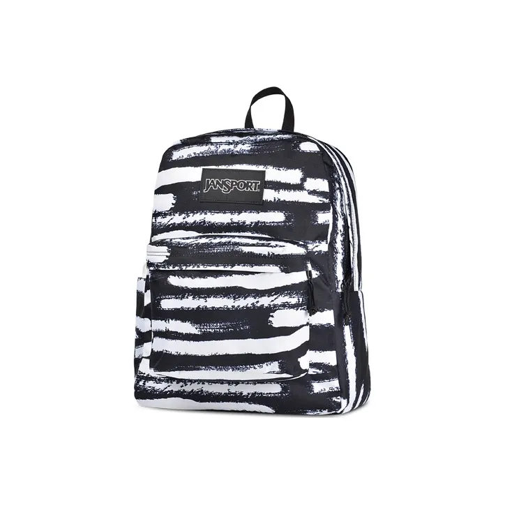 JanSport Polyester Backpack Regular Unisex Black White-1