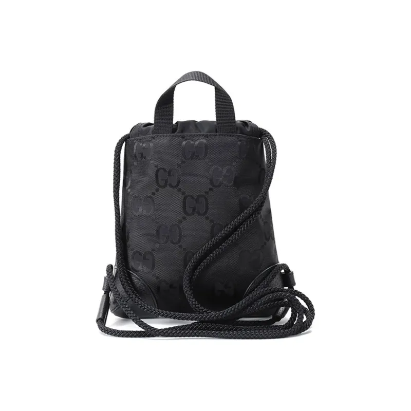 GUCCI Nylon With Leather Backpack Men's Black-3