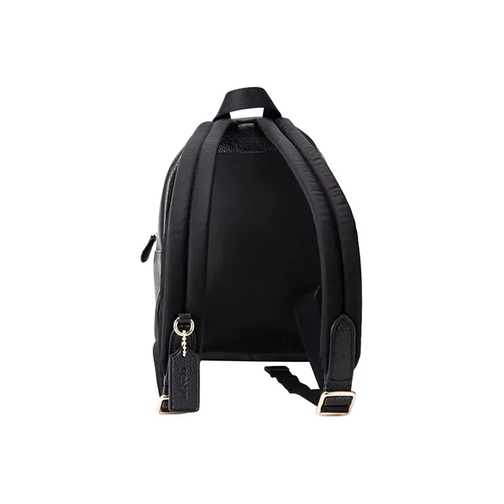 COACH Charlie Litchi Grain Leather Backpack Small Size Women's Black-3