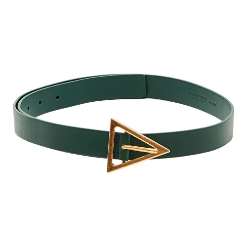 Bottega Veneta Leather Belts Unisex Green