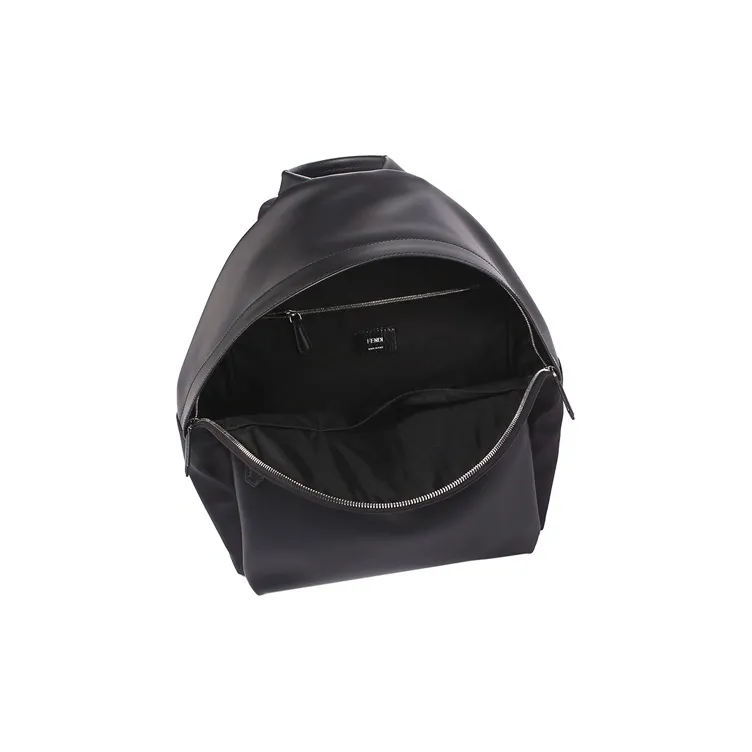 FENDI Nylon Fabric Backpack Men's Black/Yellow-3
