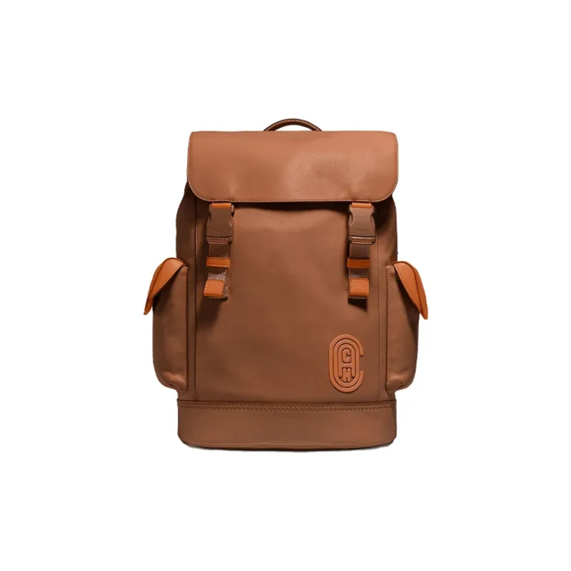 COACH Rivington Leather Travel Bags Backpack Large Size Men's Brown-0