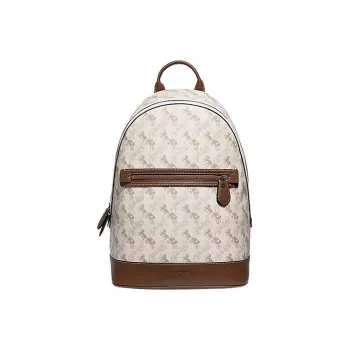 COACH Barrow Canvas Backpack Women's White/Brass