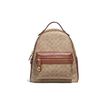 COACH Campus Leather Backpack Medium Size Women's Brown