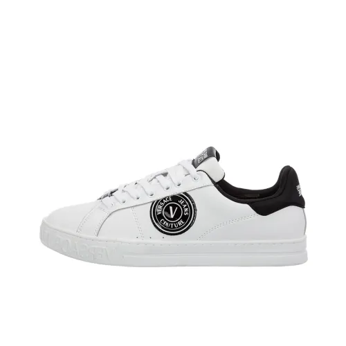 VERSACE JEANS Skateboard Shoes Men Low-Top White/Black