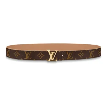 LOUIS VUITTON Initials Reversible Belt Monogram Dual Face Cow Leather Leather Belts Unisex Width  3cm