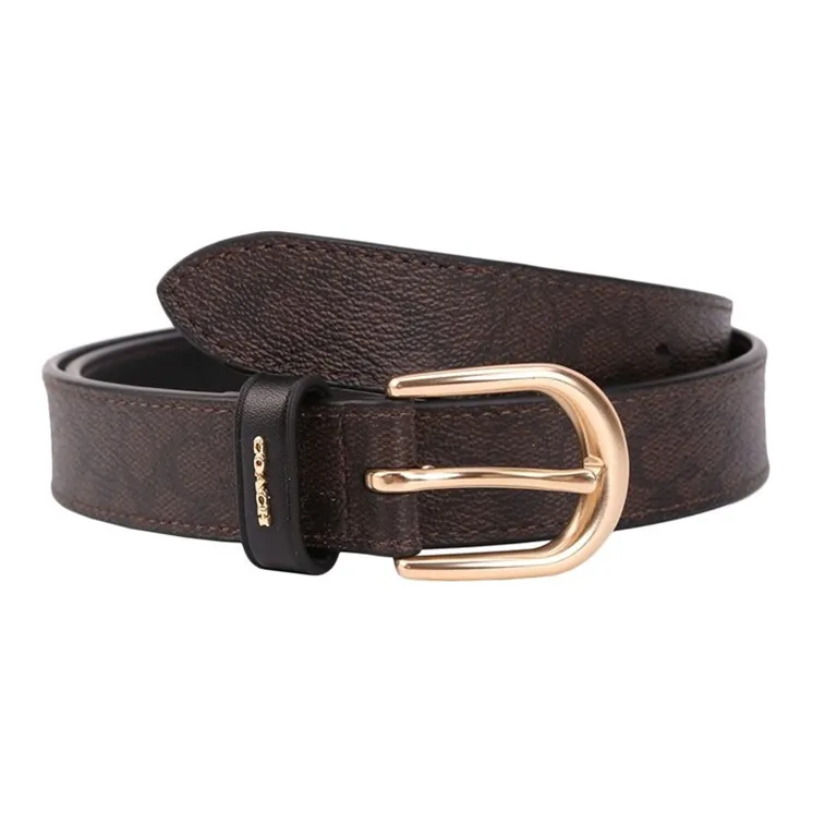 COACH Women's Harness Buckle Belt Chestnut Black/25mm-1