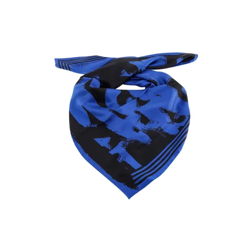 Alexander McQueen Silk Scarves Unisex Blue