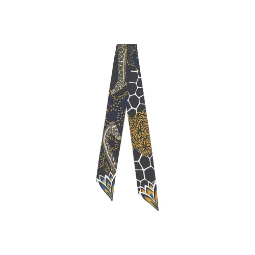 HERMES Silk Scarves Women's Black