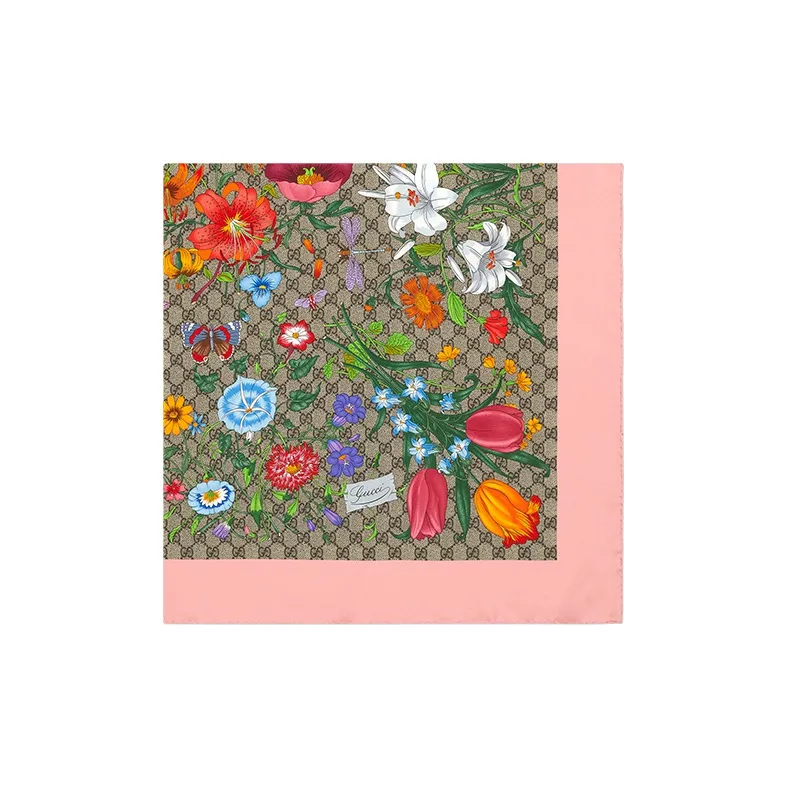GUCCI Gg Flora Print Scarf-1