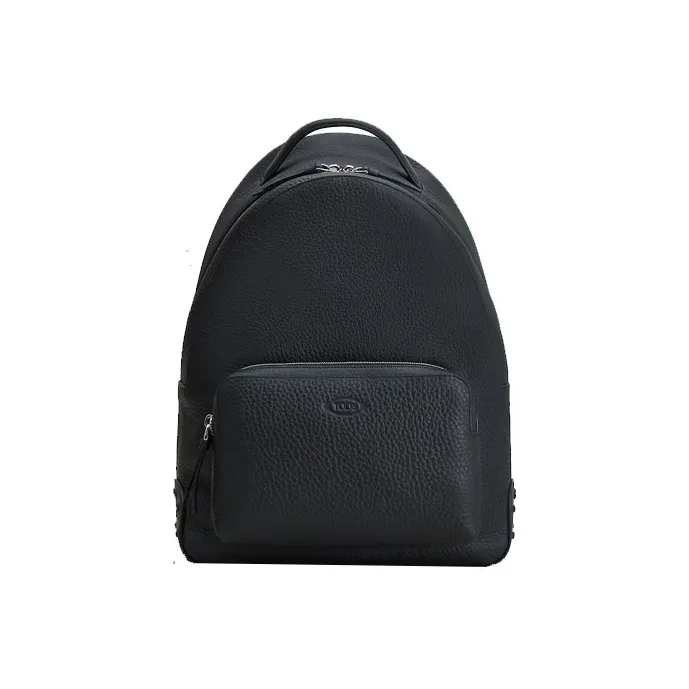 TOD'S Leather Backpack Medium Size Men's Black-0