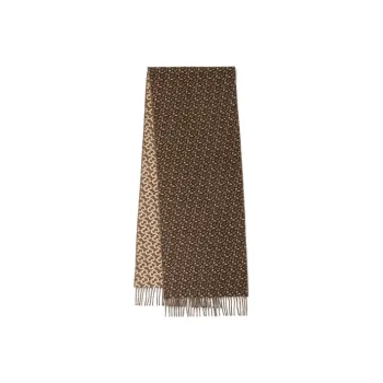 Burberry Knit Scarves Unisex Dark Brown