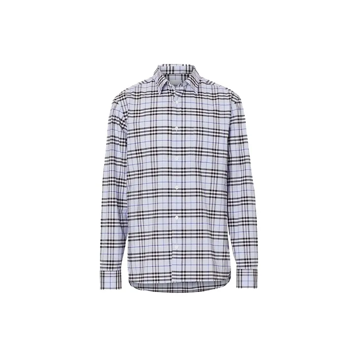 Burberry Shirts Men Sky Blue-0