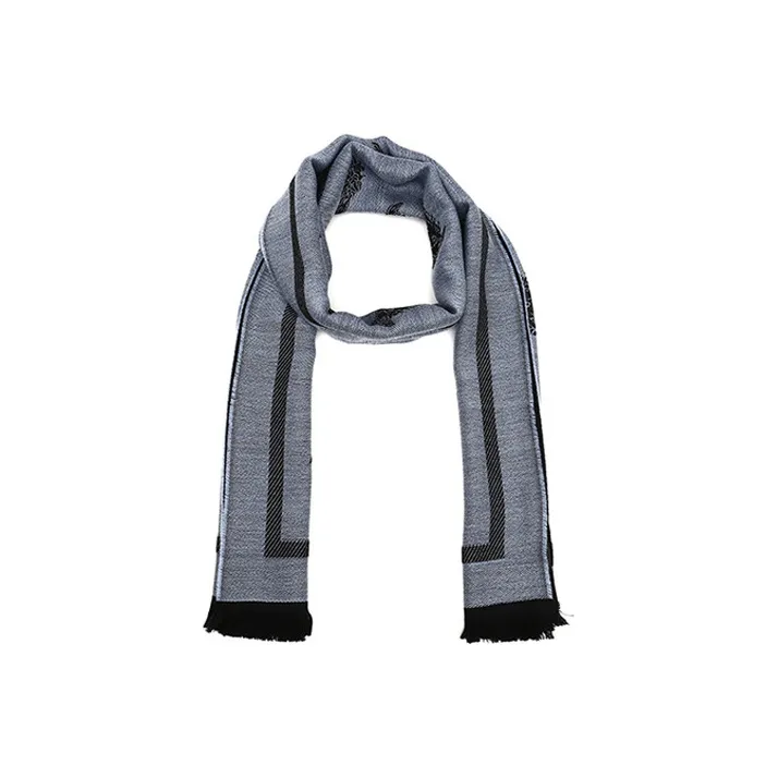 VERSACE Medusa Scarves Men Navy Blue Black-0