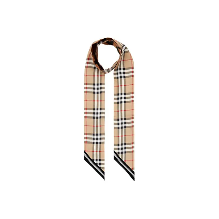 Burberry House Check Patterned Silk Scarf-0