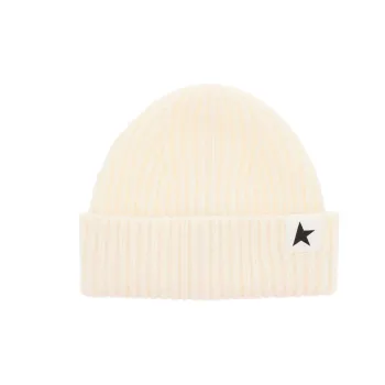 Golden Goose Star Patch Ribbed Beanie