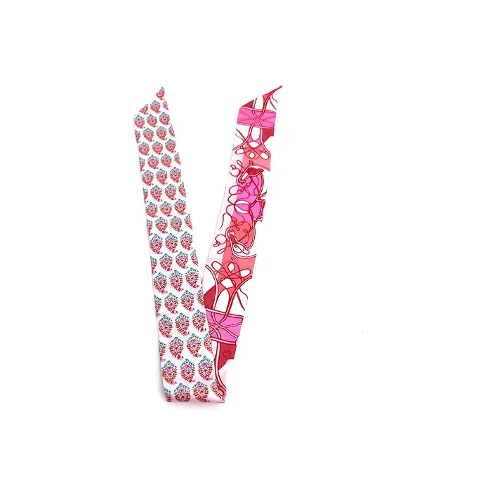 HERMES Twilly Silk Scarves Women's Pink-1