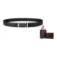 Litchi Grain Black Strap with Shiny Gold Buckle+Premium Box