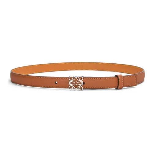 LOEWE Anagram Leather Belts Unisex Tan