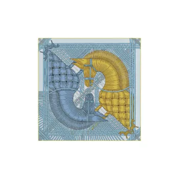 HERMES Masan & Masan Silk Scarves Women's Blue