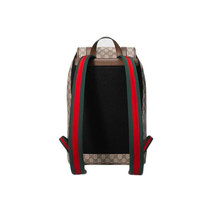 GUCCI Neo Vintage Series Canvas With Leather Backpack Unisex Ebony/Brown-2