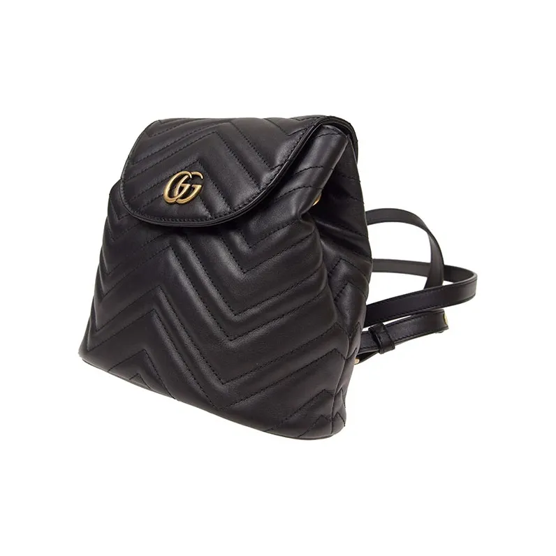 GUCCI GG Marmont Cow Leather Backpack Small Size Women's Black-1