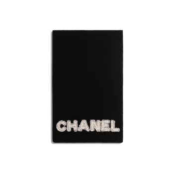 CHANEL Tweed Cc Logo Scarf