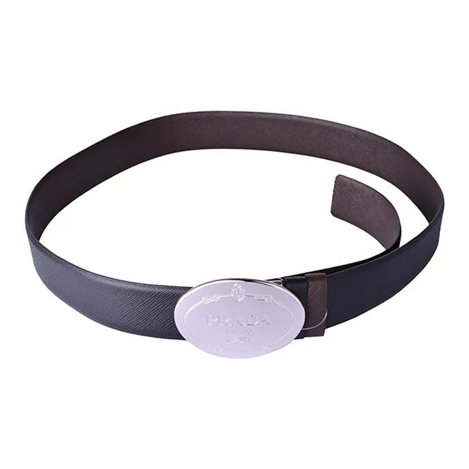 PRADA Leather Belts Men Black Brown - POIZON