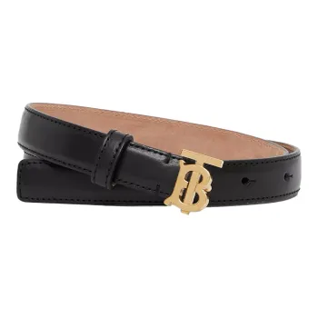 Burberry Women's Tb Monogram Motif Leather Belt
