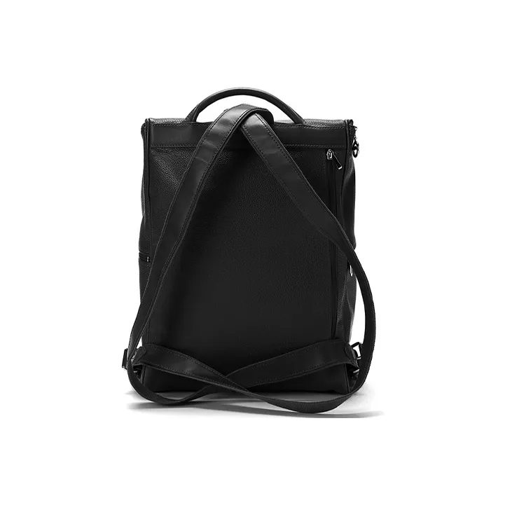 LONGCHAMP Le Foulonné Cow Leather Backpack Medium Size Men's Black-3