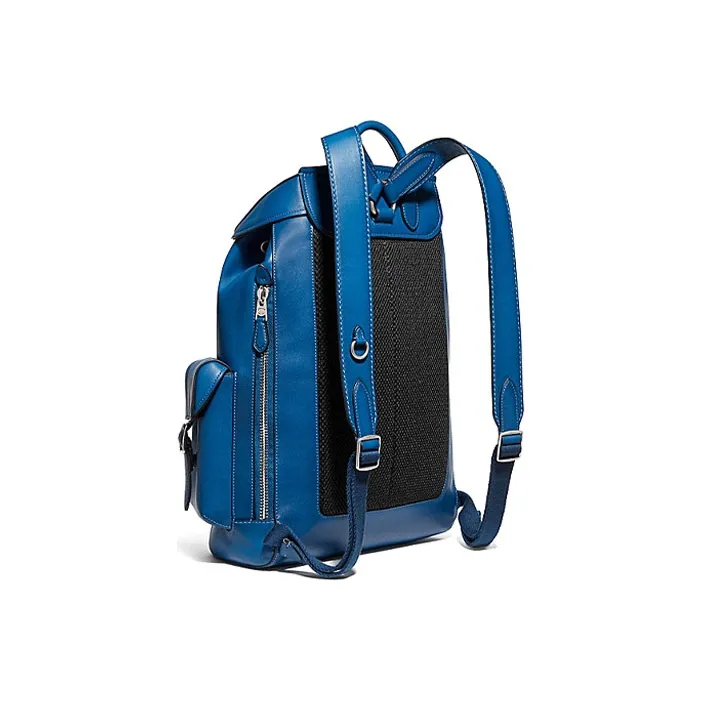 COACH Wells Leather Backpack Men's Blue-1