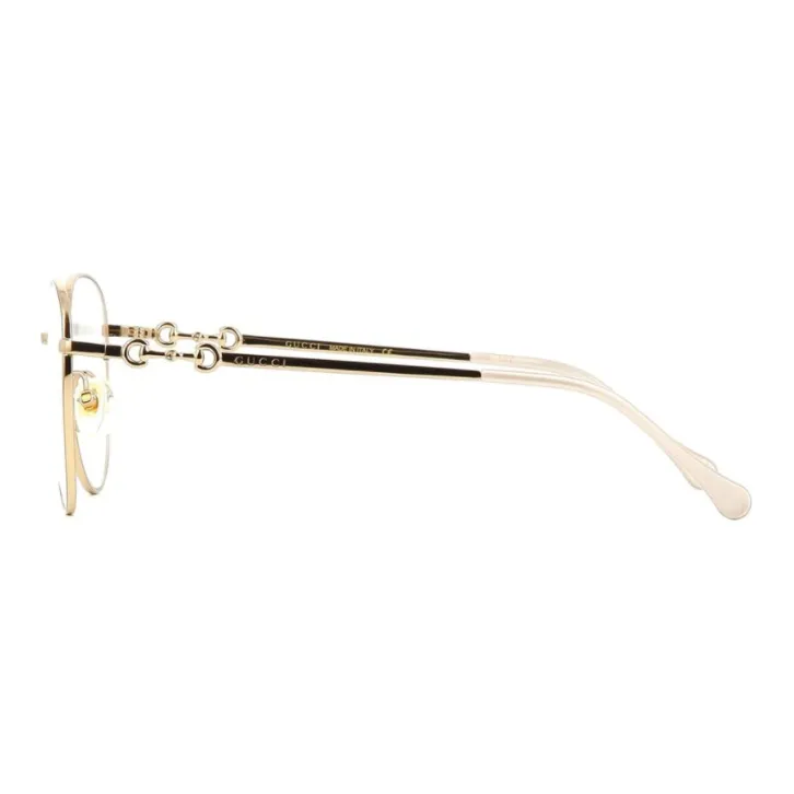 GUCCI Metal Round Eyeglass Frames Unisex Gold-2