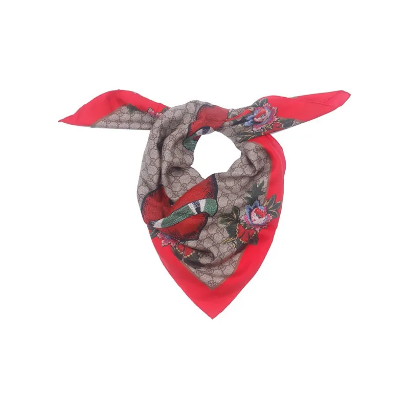GUCCI Gg Snake Print Scarf-1
