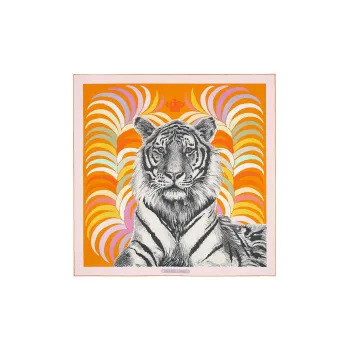 HERMES Tiger Of Kings Silk Scarves Women's