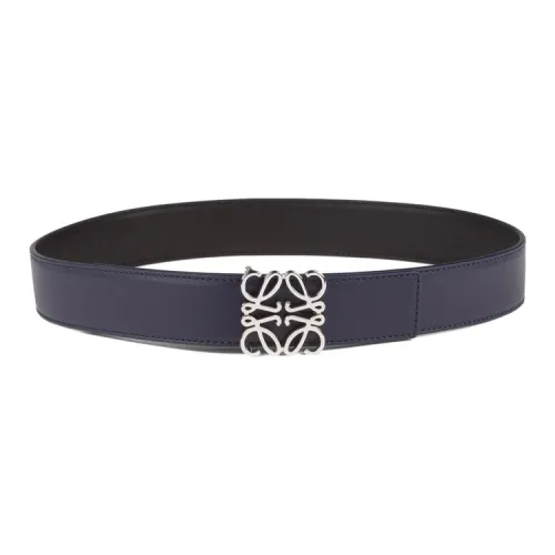 LOEWE Mens Anagram Buckle Belt Blue/Black 3.2cm