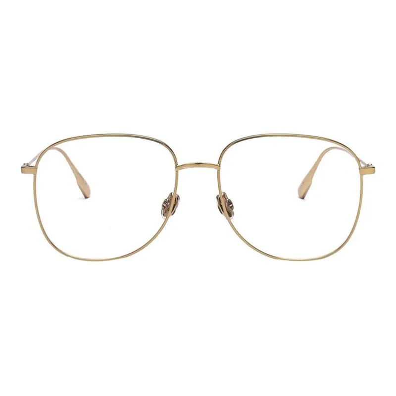 DIOR Alloy Square Eyeglass Frames Unisex Gold-1