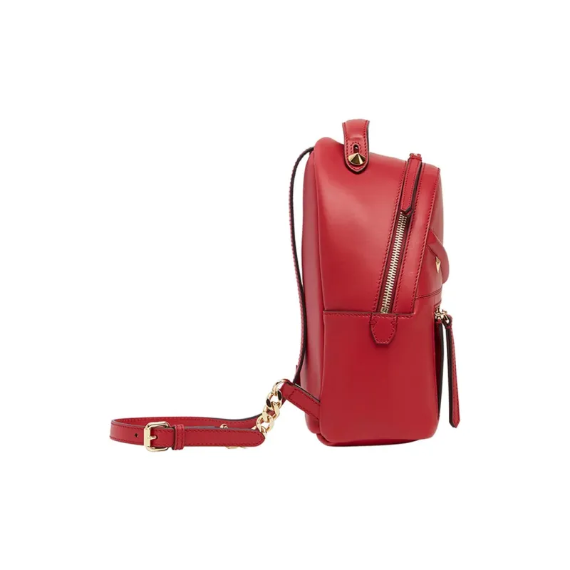 FENDI Cow Leather Backpack Women's Red-1