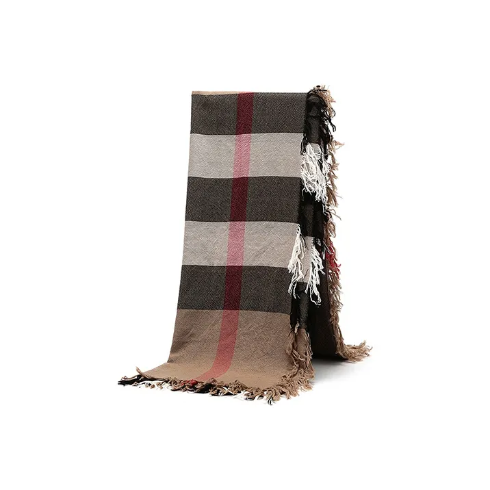 Burberry Wool Knit Scarves Unisex Camel-1
